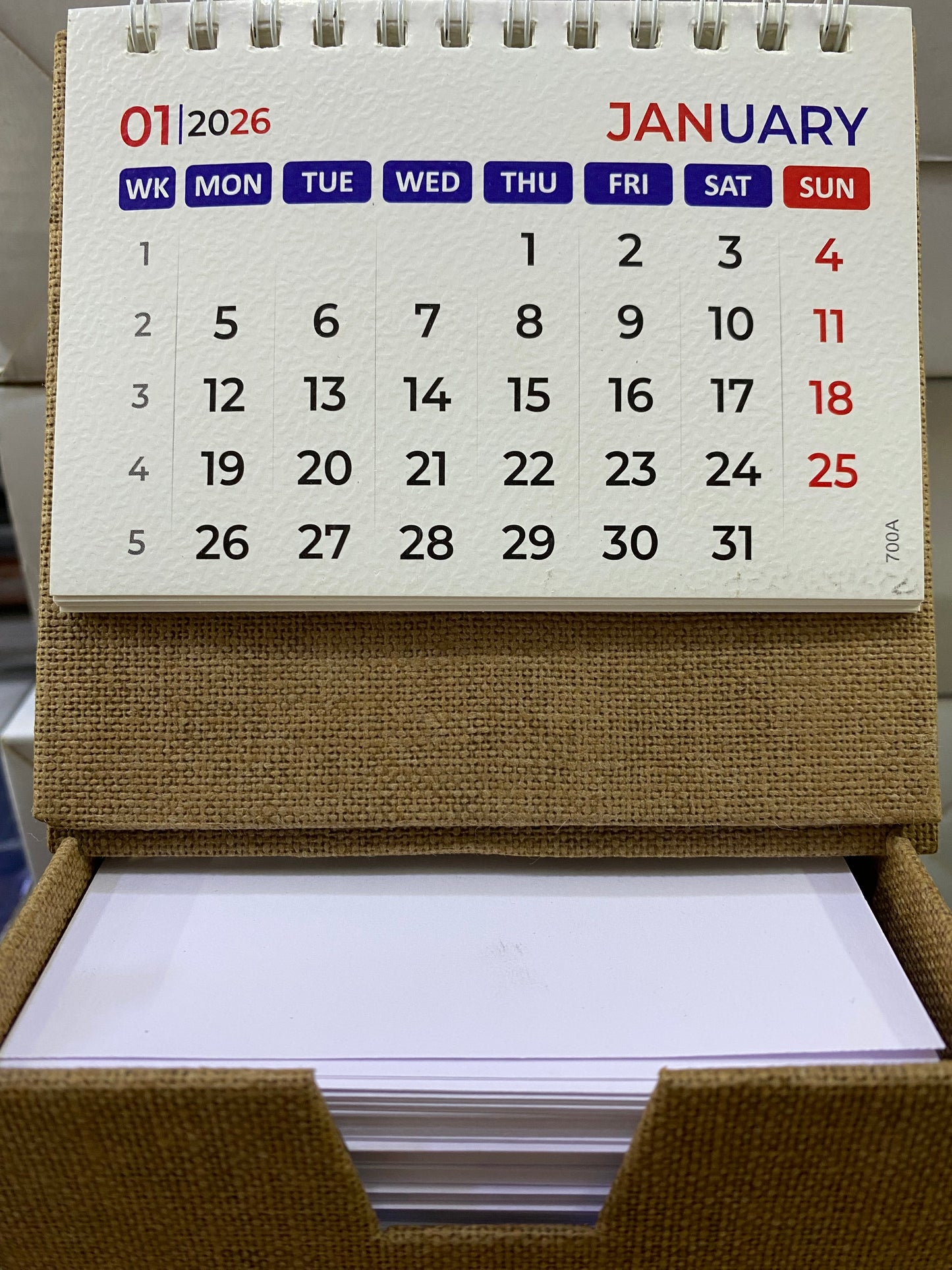 Table Top/Study Table/Desk Calendar 2026 With Rough Slips Box