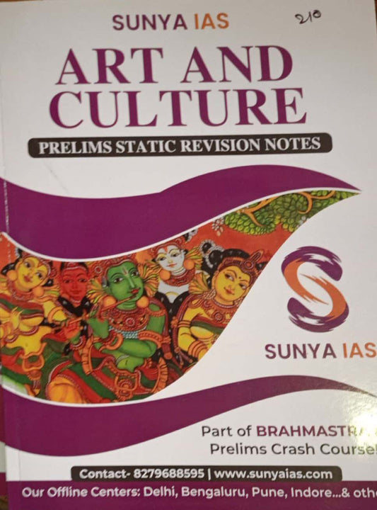 SUNYA IAS Art & Culture Prelims Static Revision Notes [English Medium]