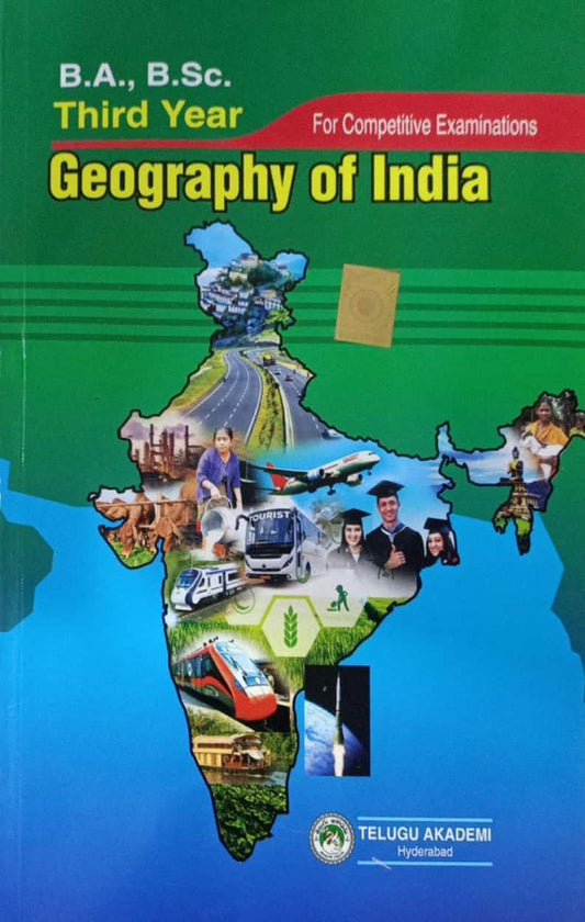 BA,BSC Third 3rd Year Geography of India For Competitive Exams By Telugu Akademi[English Medium]2024Ed