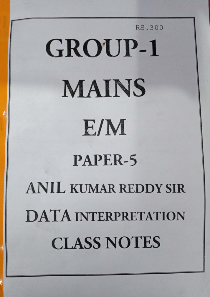 Group 1 Mains Paper 5 Data Interpretation DI Class Notes By Anil Kumar ...