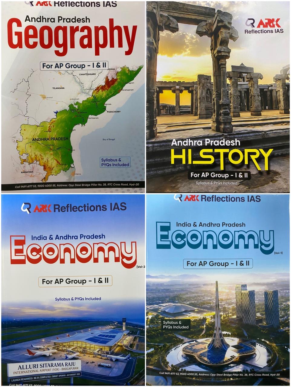 Ark Reflections IAS APPSC Group I&II History, Economy & Geography 4 Book Set 2026Ed[English Medium]
