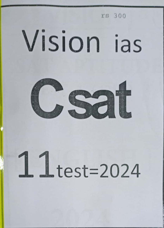 Vision IAS CSAT 2024 11 Tests Xerox Printed Material[English Medium]