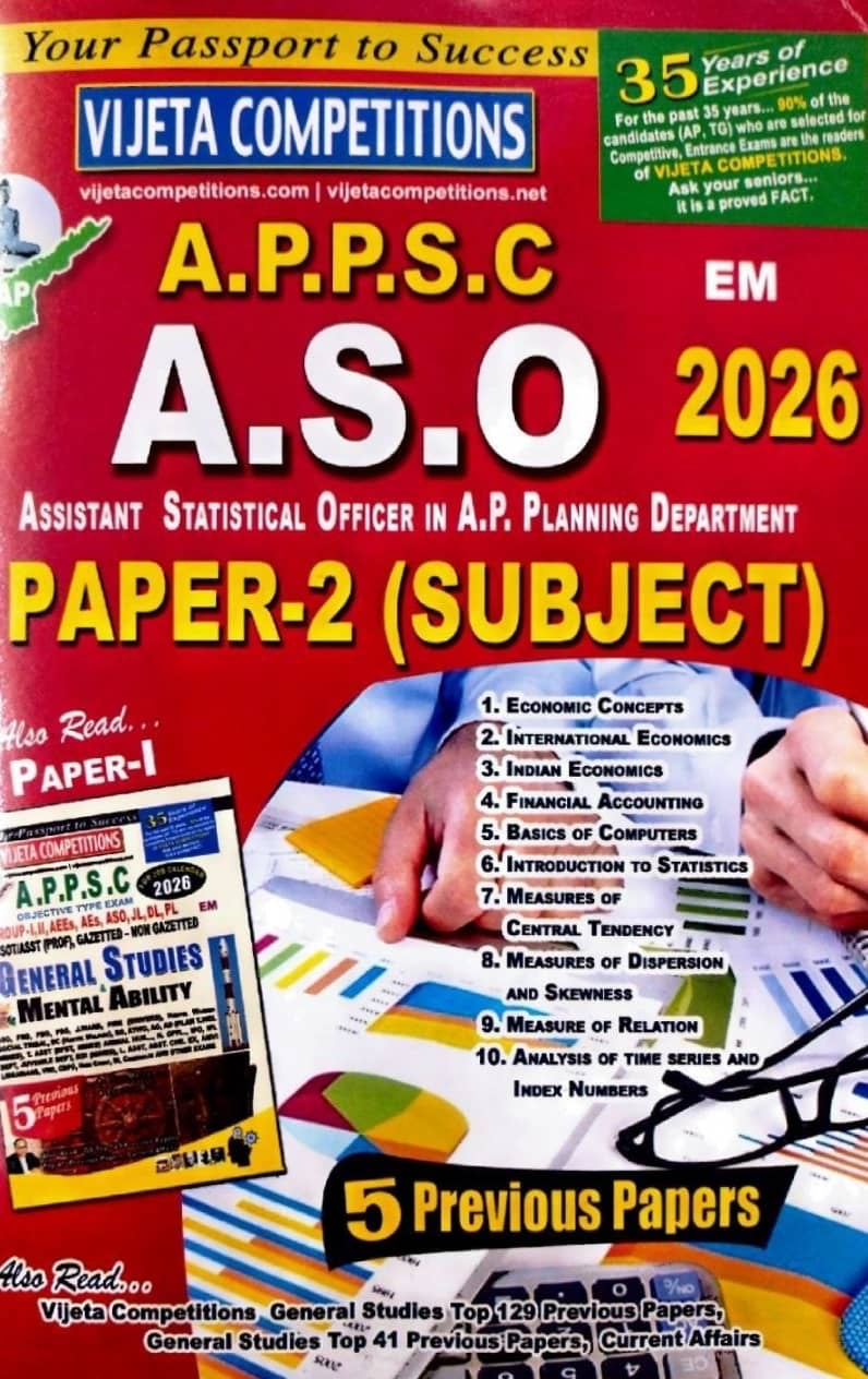 Vijeta APPSC ASO Assistant Statistical Officer Paper -2 Subject[English Medium]