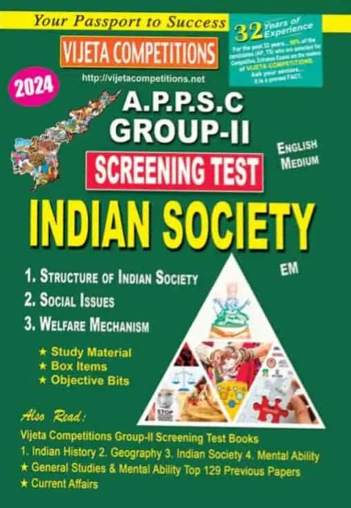 APPSC Group-II Screening Test Indian Society[English Medium]Aug 2023Ed Vijetha