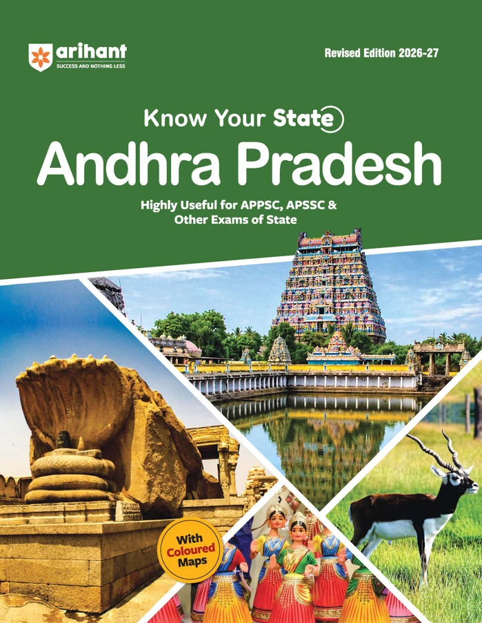 Arihant Know Your State Andhra Pradesh (General Knowledge) Highly Useful for APPSC Competitive Exams With Important Map, Flow charts, Tables, Practice MCQs, PYQs & Budget 2026-27[English Medium]