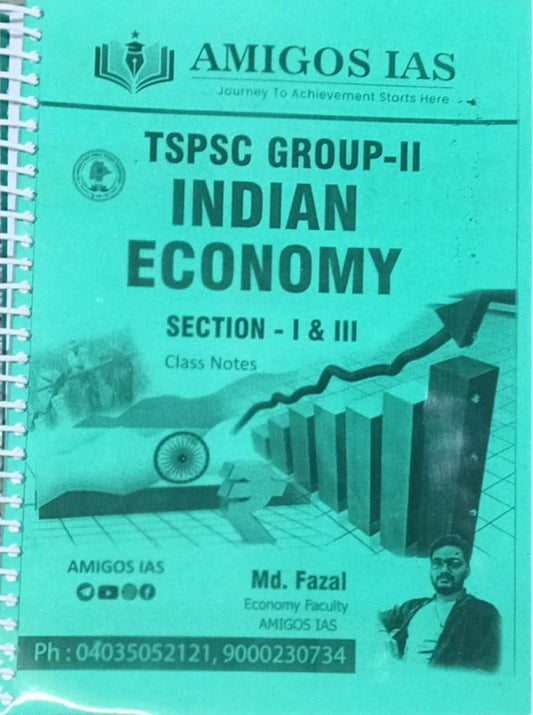 AMIGOS IAS TSPSC Group II Indian Economy Class Notes Of Md. Fazal Sir[English Medium]2023 Xerox Printed Material