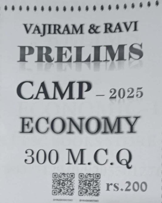 Vajiram & Ravi Prelims Test 2025 Economy 300 MCQs Xerox Printed Material[English Medium]PHOTOCOPY