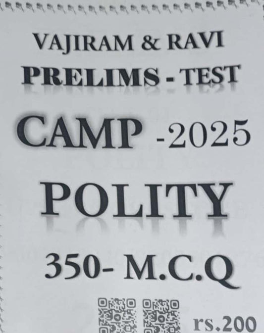 Vajiram & Ravi Prelims Test 2025 Polity 350 MCQs Xerox Printed Material[English Medium]PHOTOCOPY