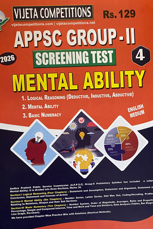 Vijeta APPSC Group II Screening Test Mental Ability Chart Format[English Medium]