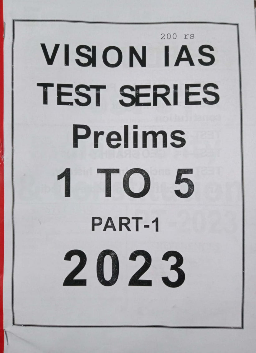 VISION IAS PRELIMS TEST SERIES 2023 PART -1 TEST NO 1 - TEST NO 5 [ENG ...