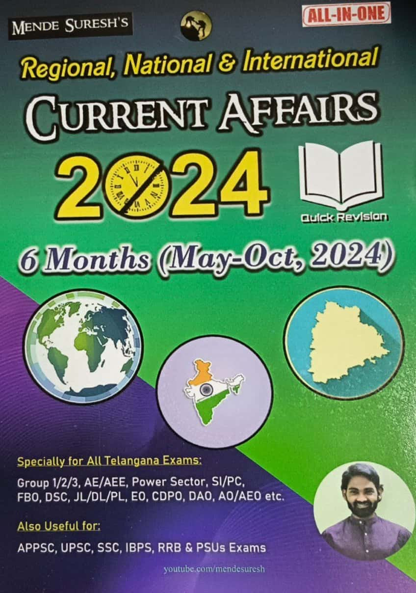 Mende Suresh Current Affairs 6 Months May 2024 to Oct 2024(Regional, National and International)[English Medium]Nov 2024Ed