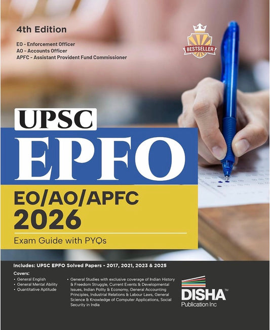 Disha UPSC EPFO EO/ AO/ APFC 2026 Exam Guide with PYQs 4th Ed Enforcement Officers/ Accounts Officers/ Assistant Provident Fund Commissioner[English Medium]
