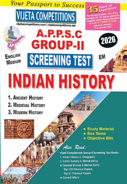 Vijeta APPSC Group-II Screening Test Indian History[English Medium]