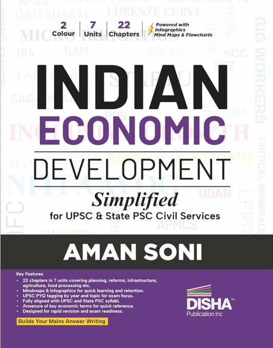 Disha Indian Economic Development Simplified By Aman Soni For UPSC & State PSC Exams[English Medium]