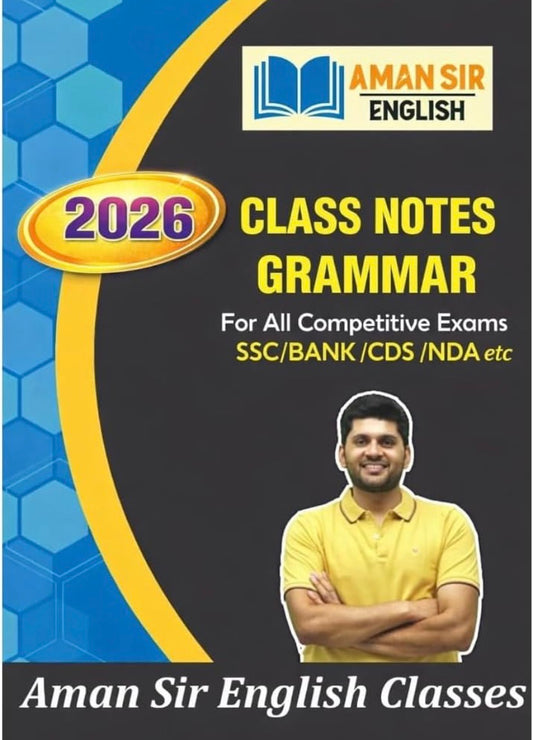 Aman Sir English Class Notes Grammar for Competitive Exams, SSC, Bank, CDS, NDA Study Material Latest Edition 2026-27
