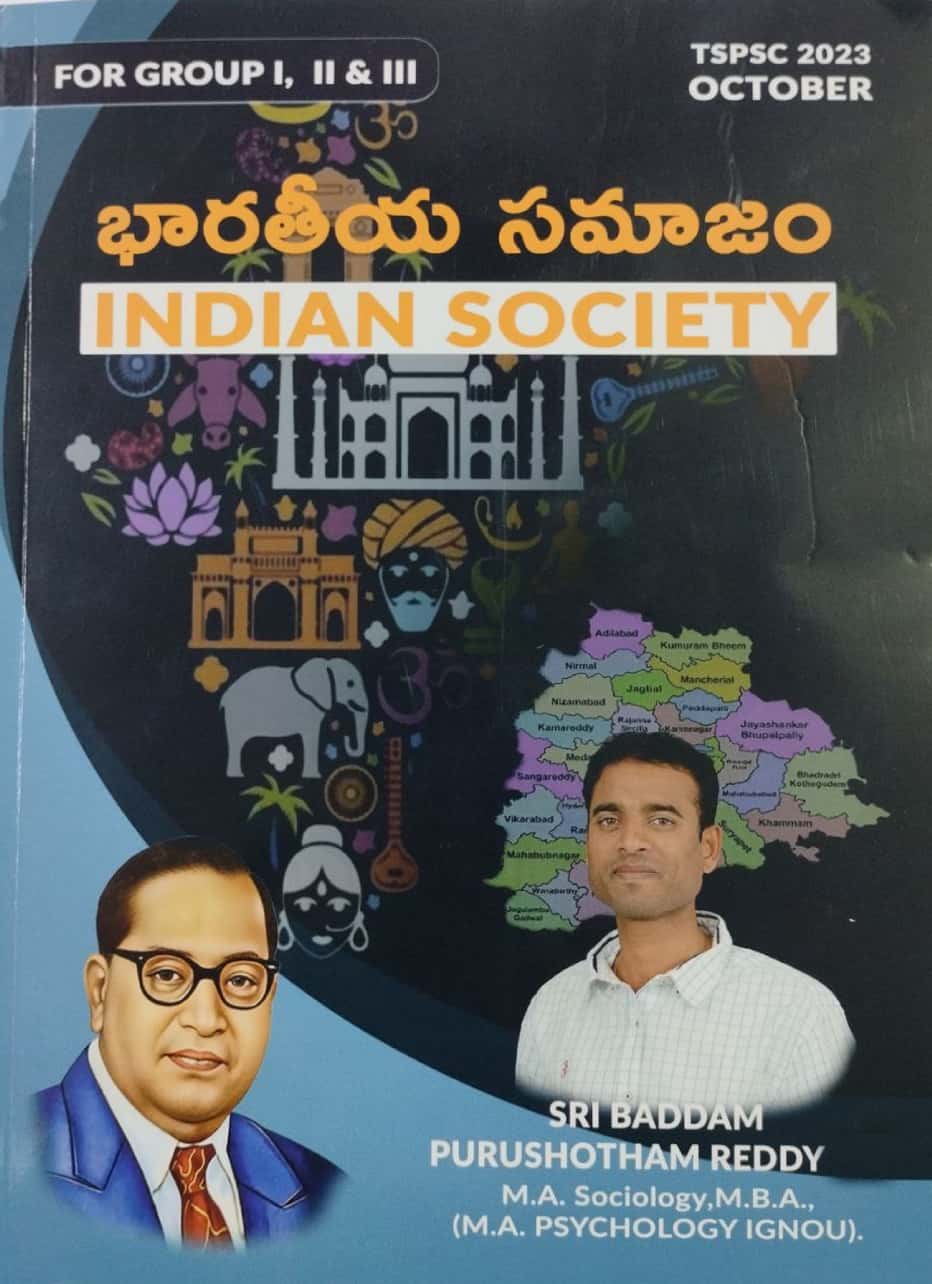 TSPSC Indian Society by Sri Badam Purushottam Reddy Sir[Telugu Medium]Oct 2023Ed
