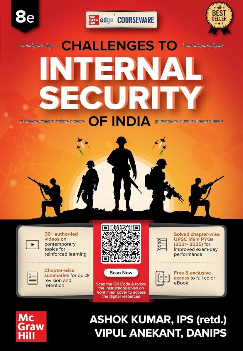 Challenges to Internal Security of India 8th Edition for UPSC 2026-27 By Ashok Kumar IPS(Retd) McGraw Hill[English Medium]