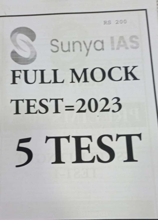 SUNYA IAS 5  Full Mock Test 2023[English Medium] Xerox Printed Material