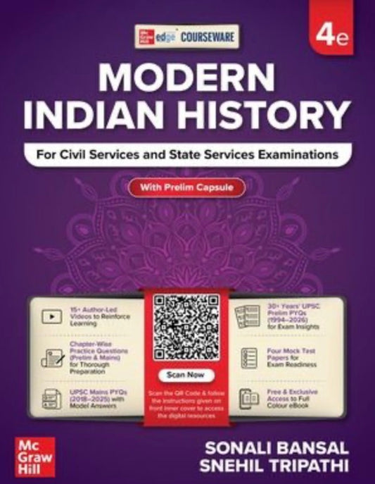 Courseware On Modern Indian History By Sonali Bansal & Snehil Tripathi For Civil Serives & Other State Exams 4th Ed[English Medium]McGrawHill