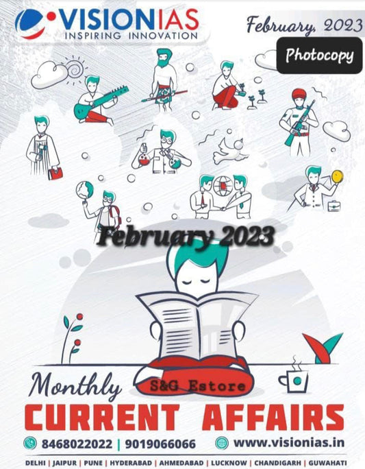 Vision Ias Current Affairs February 2023[English Medium]Xerox Printed Material