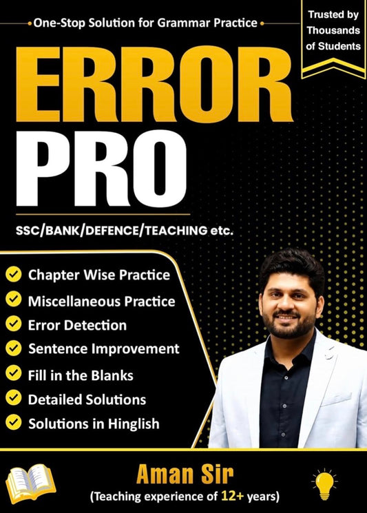 Error Pro Grammar Practice Bits by Aman sir Useful for all Competitive Exams[English Medium]