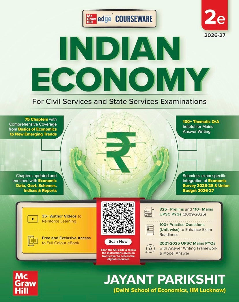 Indian Economy Courseware, 2e by Jayant Parikshit for UPSC 2026-2027,Economic Survey 2025-26 & Union Budget 2026-27[English Medium]
