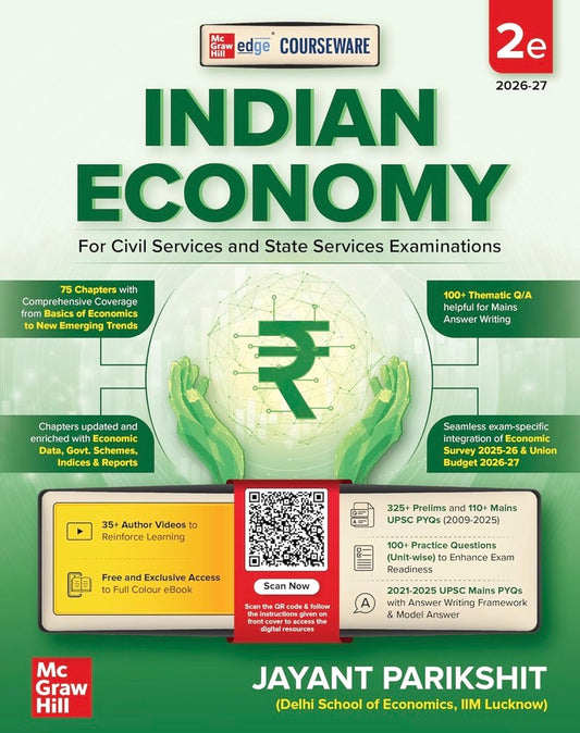 Indian Economy Courseware, 2e by Jayant Parikshit for UPSC 2026-2027,Economic Survey 2025-26 & Union Budget 2026-27[English Medium]
