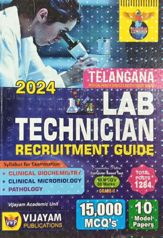 Telangana Lab Technician Recruitment Guide 2024 By Vijayam[English Medium]Sept 2024Ed