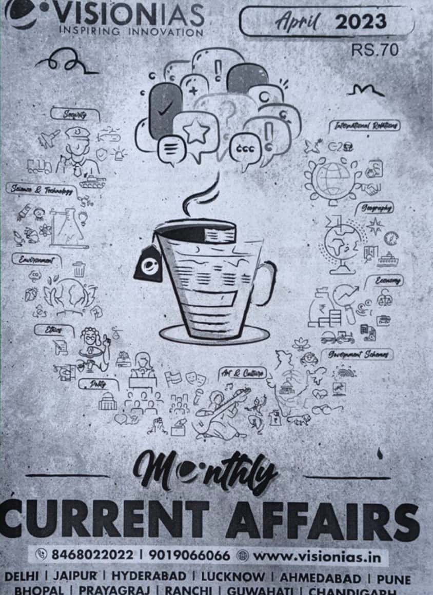 Vision IAS Current Affairs April 2023 PHOTCOPY[English Medium] Xerox Photcopy Printed Material