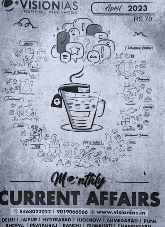 Vision IAS Current Affairs April 2023 PHOTCOPY[English Medium] Xerox Photcopy Printed Material