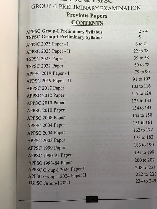 APPSC & TGPSC Group -I Prelims Previous Papers 1983-2024 By Jain Publications [English Medium]