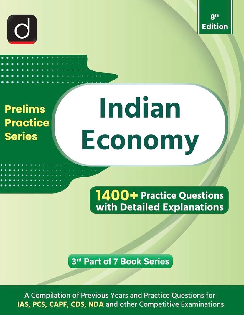 Drishti IAS Prelims Practice Series Indian Economy 8th Edition With 1400+ Practice Questions With Explanations[English Medium]