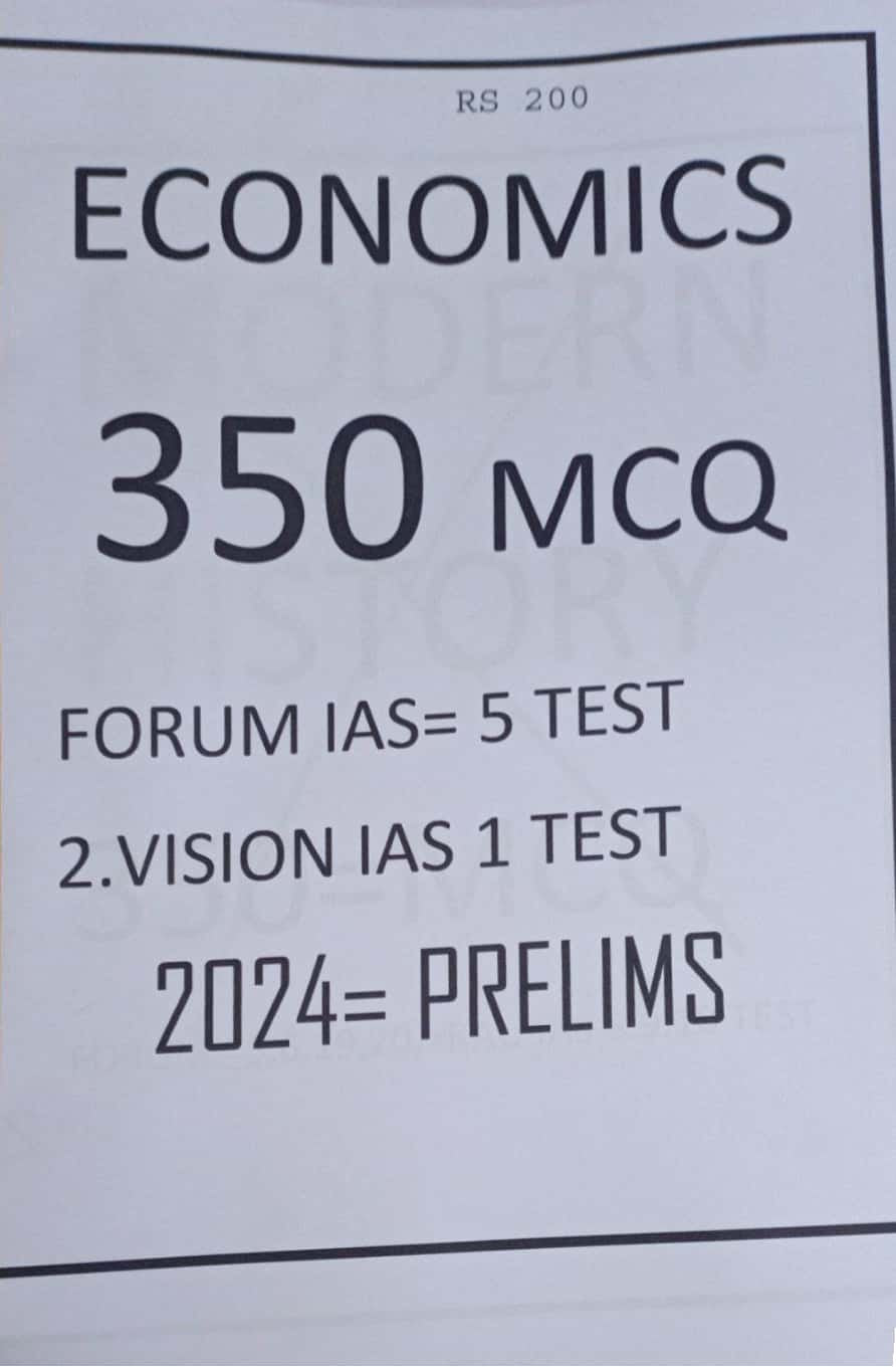 UPSC Prelims 2024 Economy 350MCQ Xerox Printed Material[English Medium]Photocopy