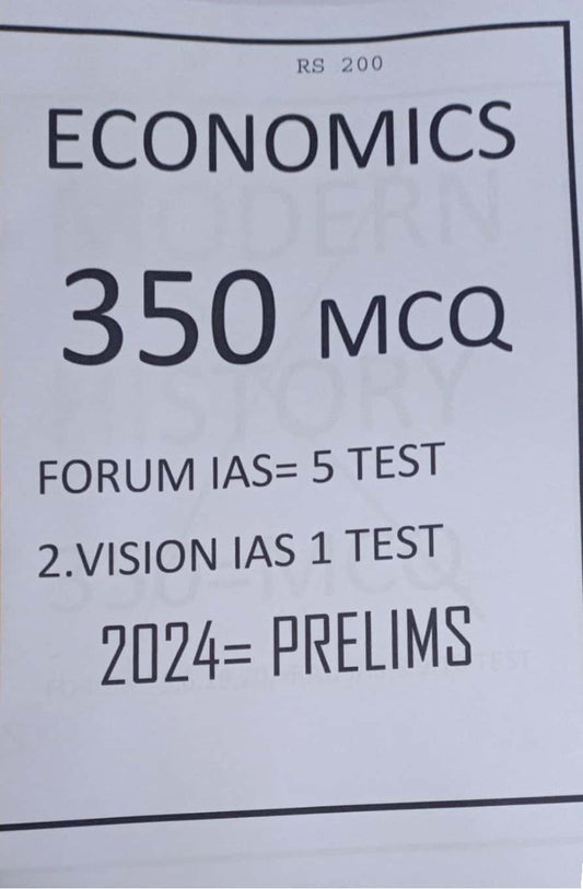 UPSC Prelims 2024 Economy 350MCQ Xerox Printed Material[English Medium]Photocopy