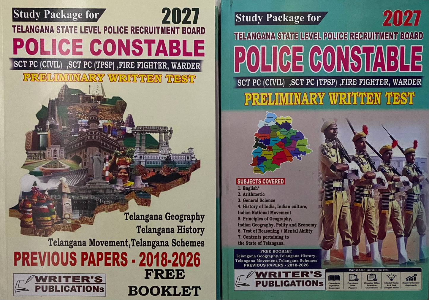 Writers Telangana Police Constable Preliminary Exam 2 Books Study Package 2026[English Medium]