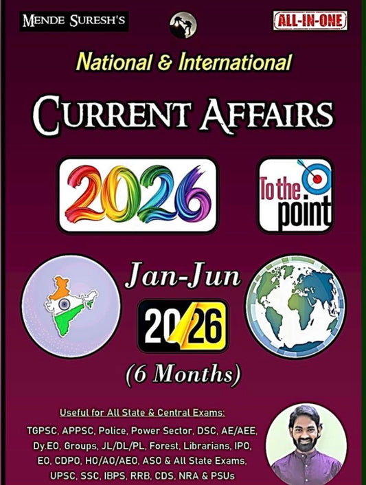 Mende Suresh 6 Months Current Affairs January 2026 to June 2026[English Medium]
