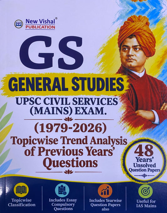 New Vishal General Studies UPSC Civil Services Mains Exam 48 Years Unsolved PYQs (1979-2026) Topicwise Trend Analysis Of Previous Year Questions[English Medium]