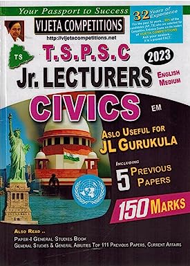 TSPSC Junior Lecturers CIVICS [ENGLISH MEDIUM]JUNE 2023ED VIJETHA