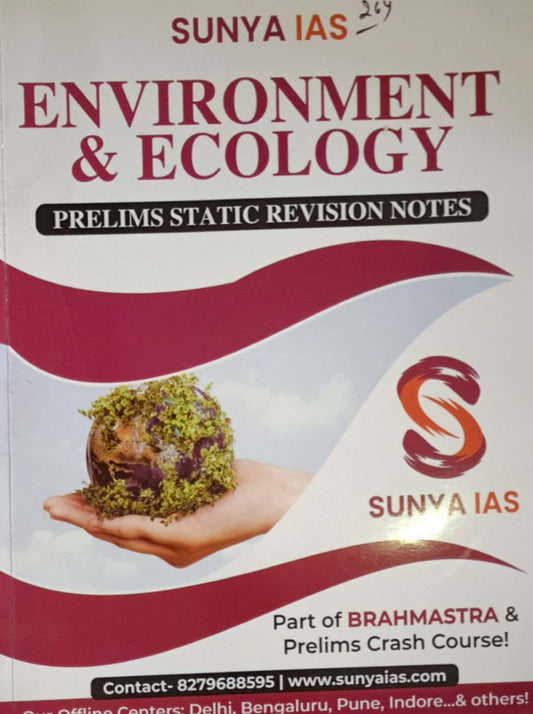 SUNYA IAS Environment & Ecology Prelims Static Revision Notes [English Medium]