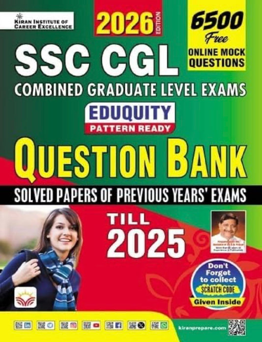 Kiran SSC CGL Question Bank Solved Papers of Previous Years Exam Till 2025 Eduquity Pattern Ready 2026 Edition[English Medium]