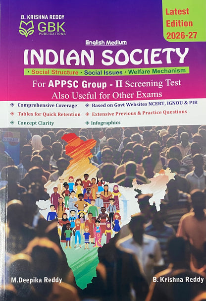 GBK Indian Society For APPSC Group-II Screening Test & For Other Exams By B.Krishna Reddy[English Medium]