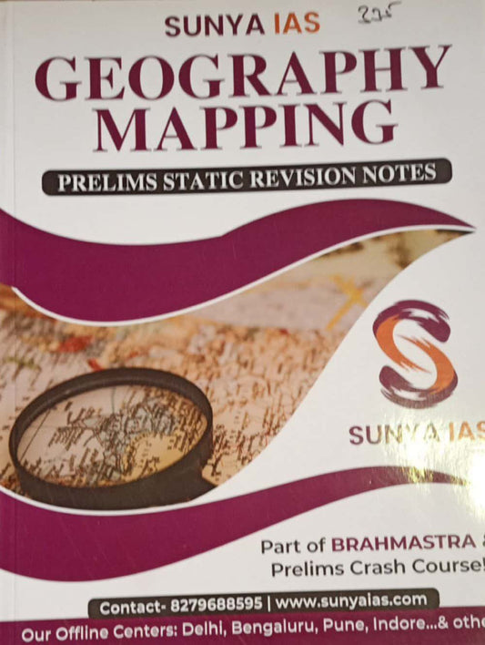 SUNYA IAS Geography Mapping Prelims Static Revision Notes[English Medium]