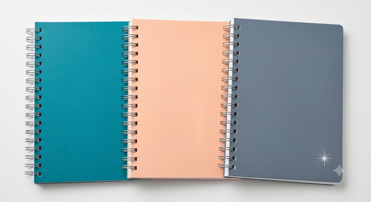 A4 Spiral Notebook Unruled Plain 400 Pages Pack of 3 Set