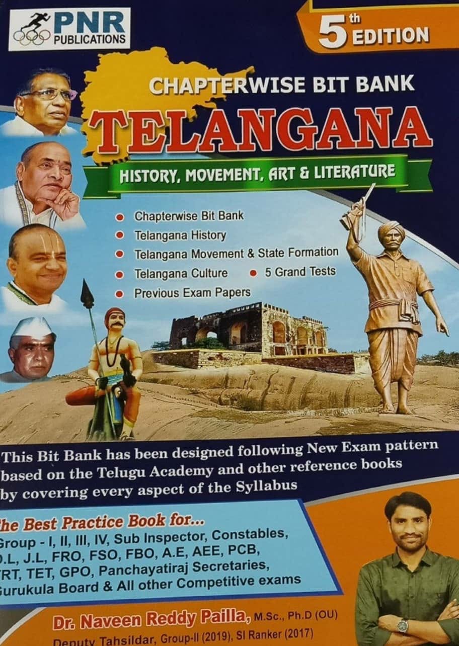 PNR Telangana History,Movement,Arts& Literature Chapterwise Bit Bank By Dr.Naveen Reddy Pailla 2026Ed[English Medium]