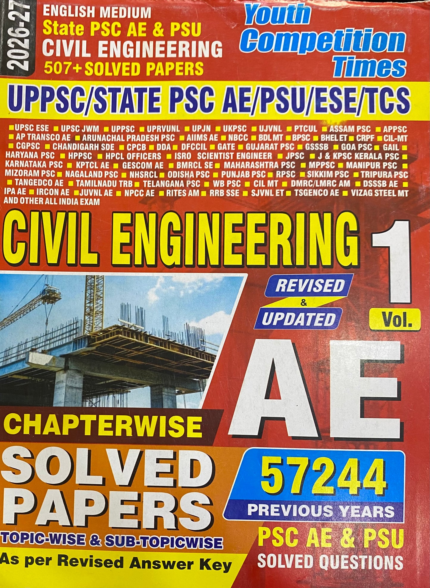 Civil Engineering AE Chapterwise Solved Papers Vol -1 By Youth Competition Times[English Medium]