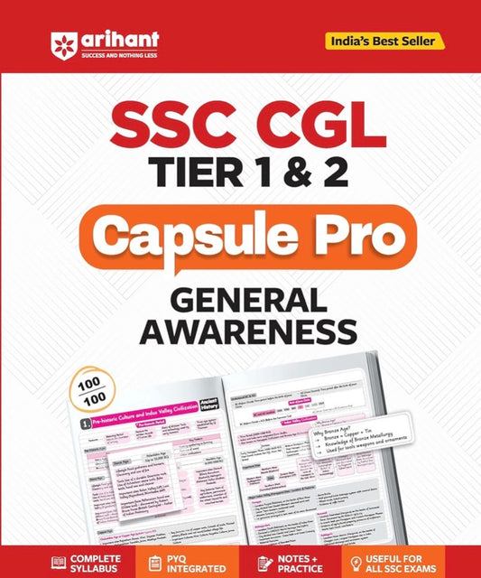Arihant SSC CGL (Tier 1 & 2) General Awareness Capsule Pro Notes[English Medium]