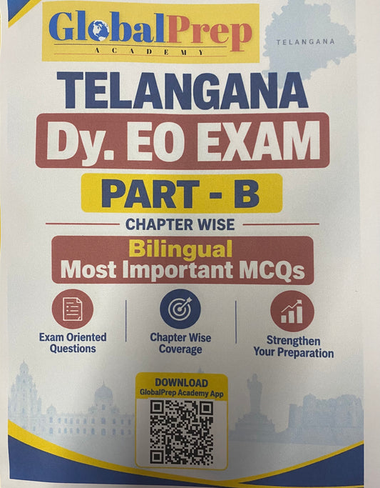 TGPSC Telangana Dy.EO Part B Chapterwise Most Important MCQs Bilingual Xerox Printed Material[English Medium & Telugu Medium]