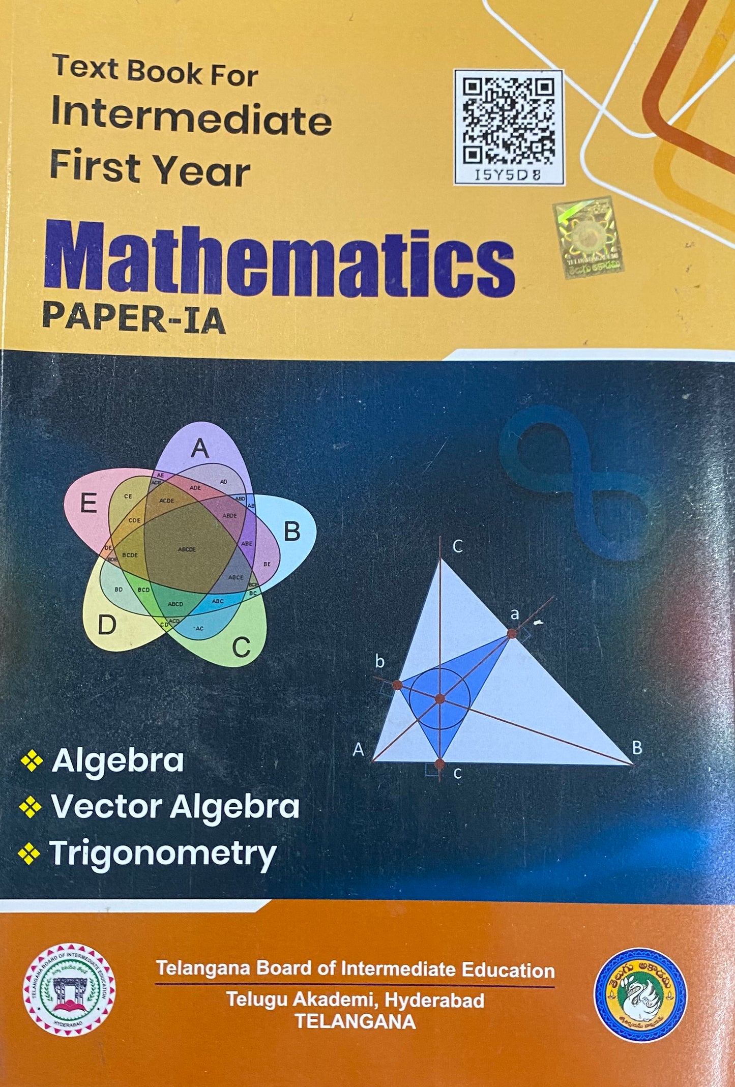 Telugu Akademi Intermediate First Year Mathematics IA[English Medium]
