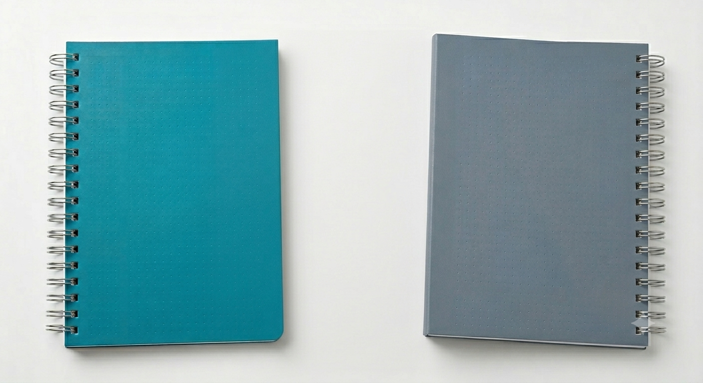 A4 Spiral Notebook Unruled Plain 200 Pages Pack of 2 Set