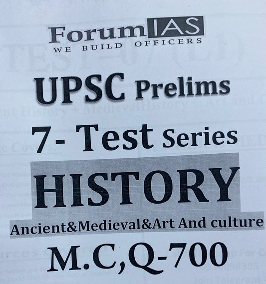 Forum IAS Prelims 2026 Tests History 700MCQs Xerox Printed Material[English Medium]